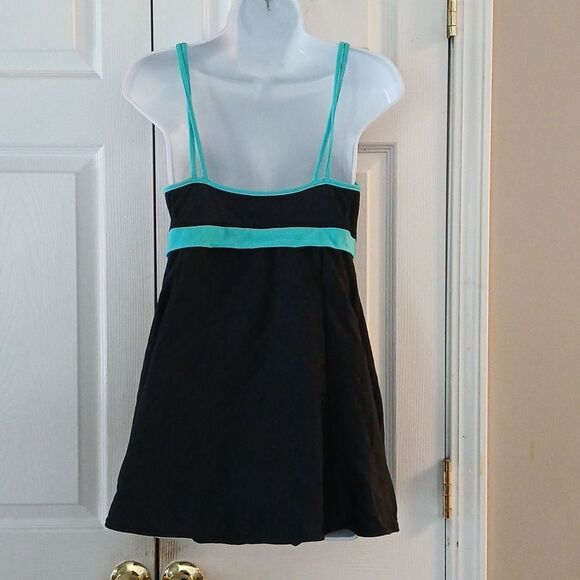 Black and turquoise skirted swim suit bathing suit Sz 12 NWOT - Picture 5 of 7